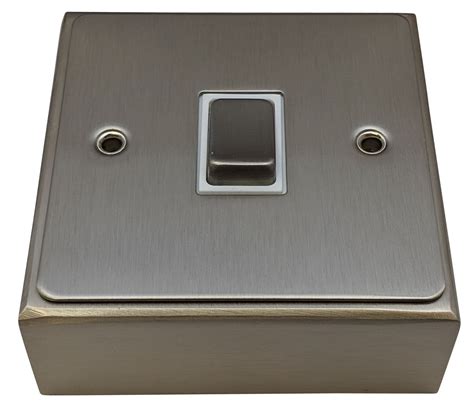 brushed steel single back box|G&H 709SS Brushed Steel Single Surface Socket Back Box .